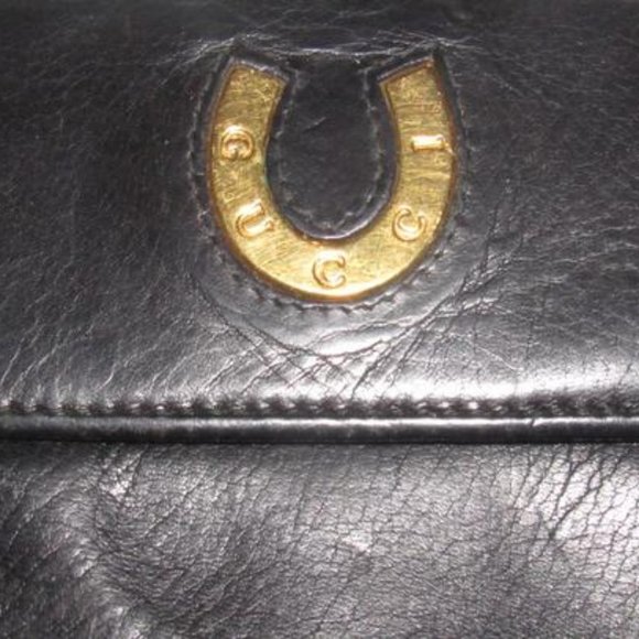 Gucci Supple Black Leather Bi-fold Horseshoe - Picture 2 of 12